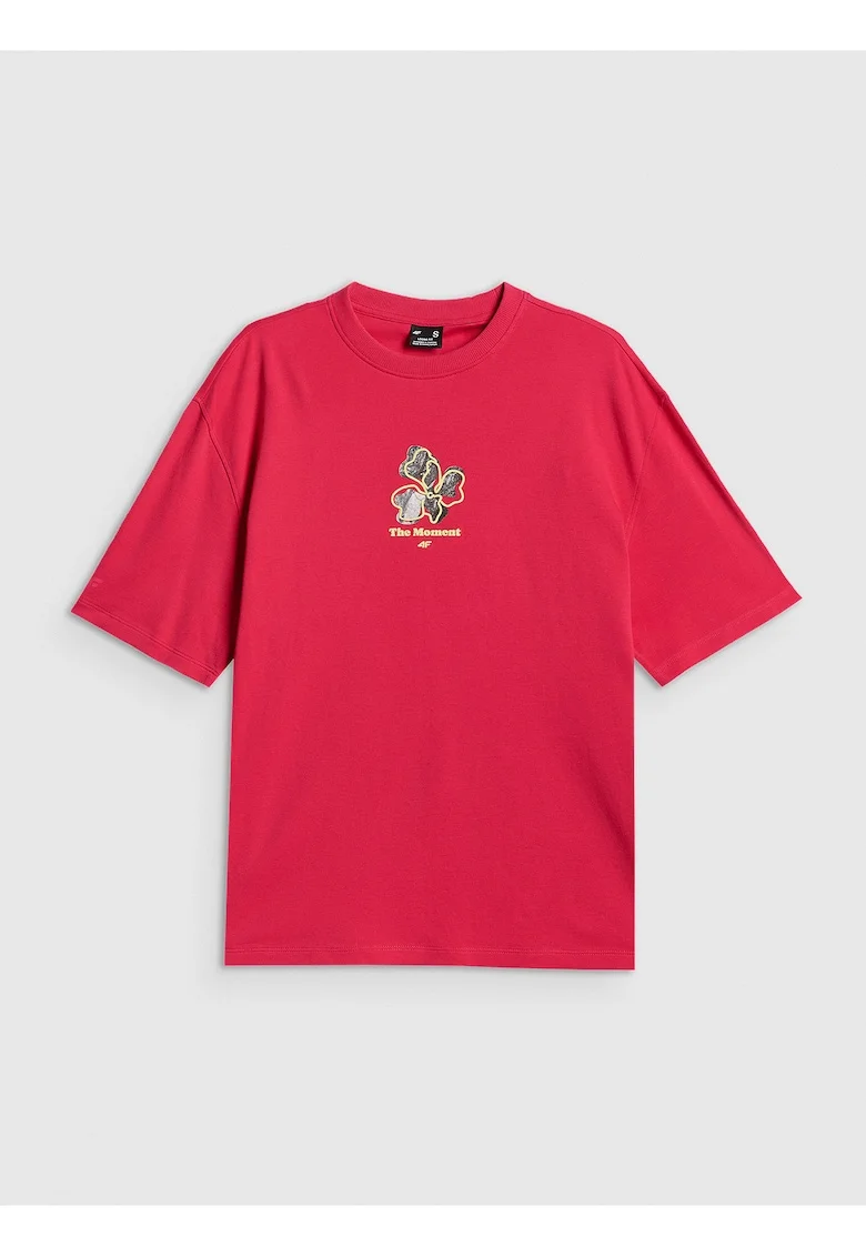 Tricou dama  lejer cu imprimeu, Roz
