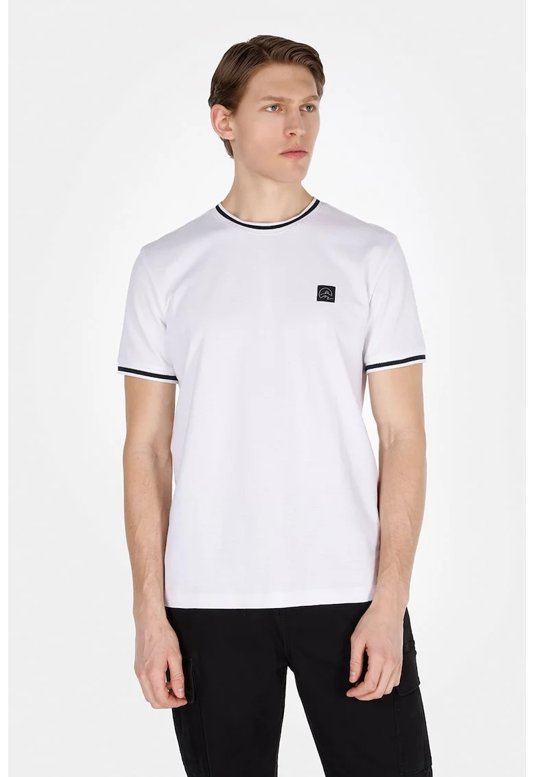 Tricou regular fit din bumbac, Alb optic