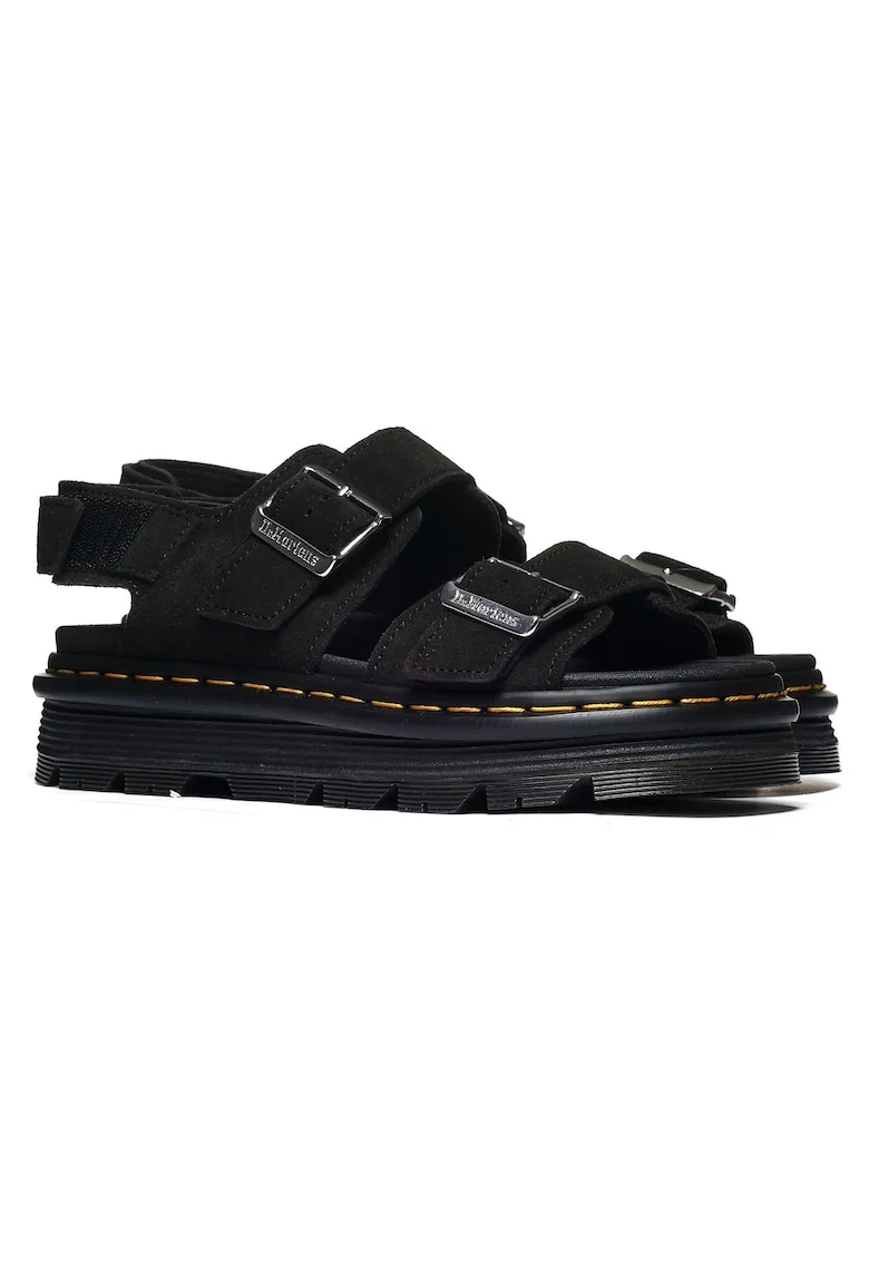 Sandale dama  ZEBZAG, piele intoarsa, negru