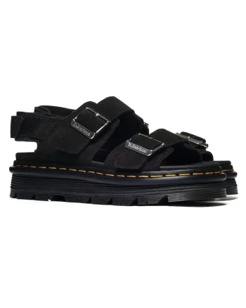 Sandale dama  ZEBZAG, piele intoarsa, negru
