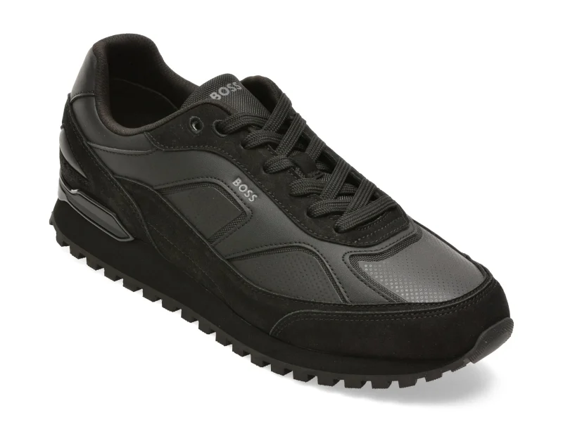 Pantofi sport BOSS negri, 8929, din piele ecologica