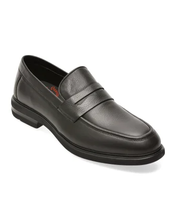 Mocasini OTTER negri, E1811, din piele naturala