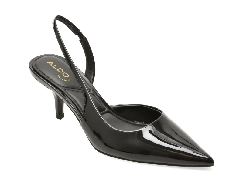 Pantofi eleganti ALDO negri, 14405011, din piele ecologica lacuita