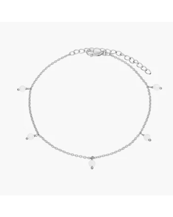 Bratara de picior din argint Gem Droplet - Piatra Lunii