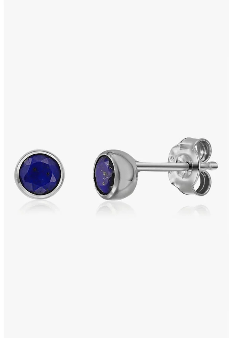 Cercei de argint cu pietre Lapis Lazuli, Albastru/Argintiu