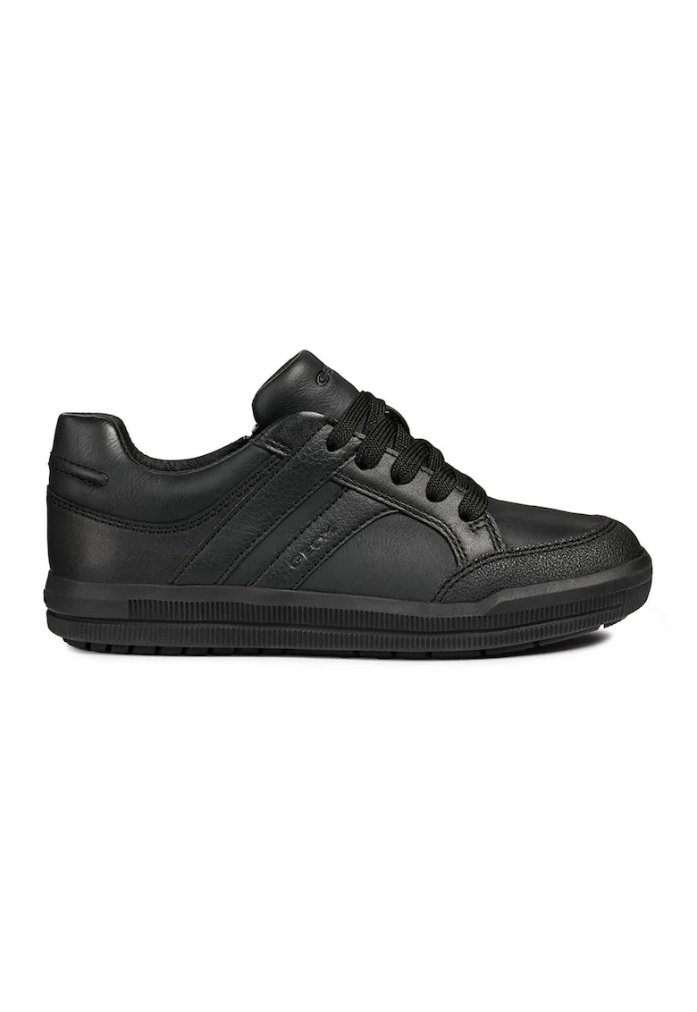 Pantofi sport de piele ecologica cu detalii texturate, Negru