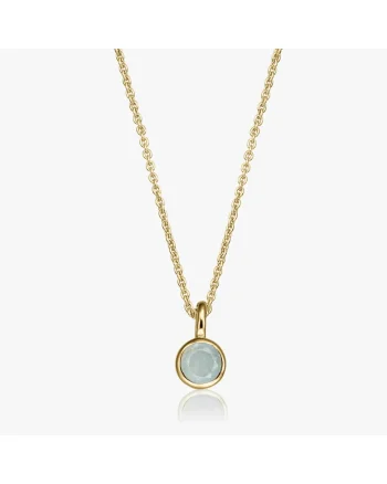 Colier din argint Birthstone Golden March - Acvamarin