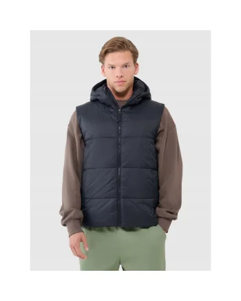 Vesta sport barbati,  sintetic, cu gluga, neagra