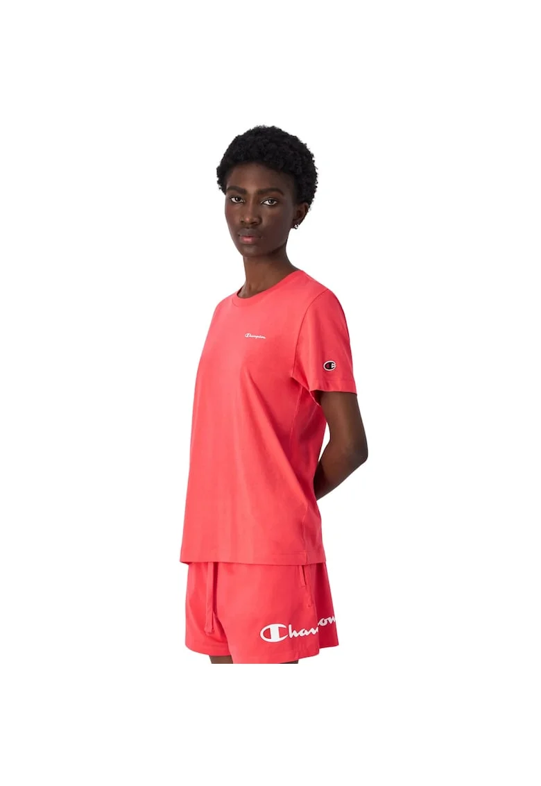 Tricou sport dama,  coral, croiala slim, 100% bumbac