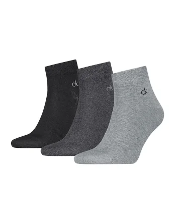 Set de sosete scurte cu logo - 3 perechi, Negru/Gri/Gri inchis