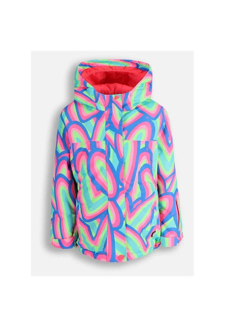 Geaca de ski impermeabila cu imprimeu abstract