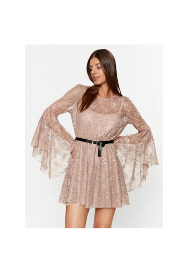 Rochie dama,  303506551, Poliester, Bej, Bej