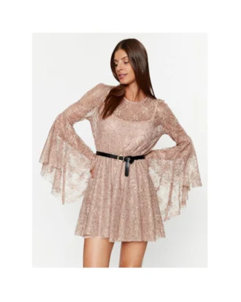 Rochie dama,  303506551, Poliester, Bej, Bej