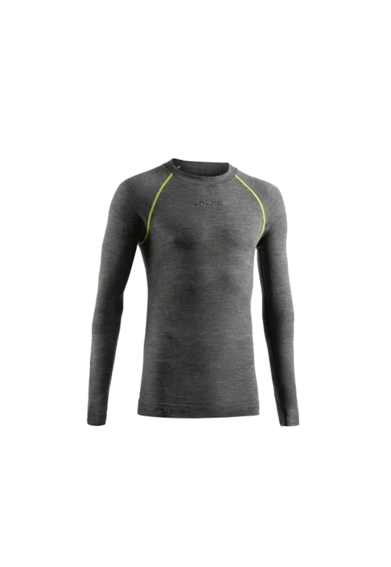 Tricou termic cu maneca lunga barbati,  Merino, gri-verde