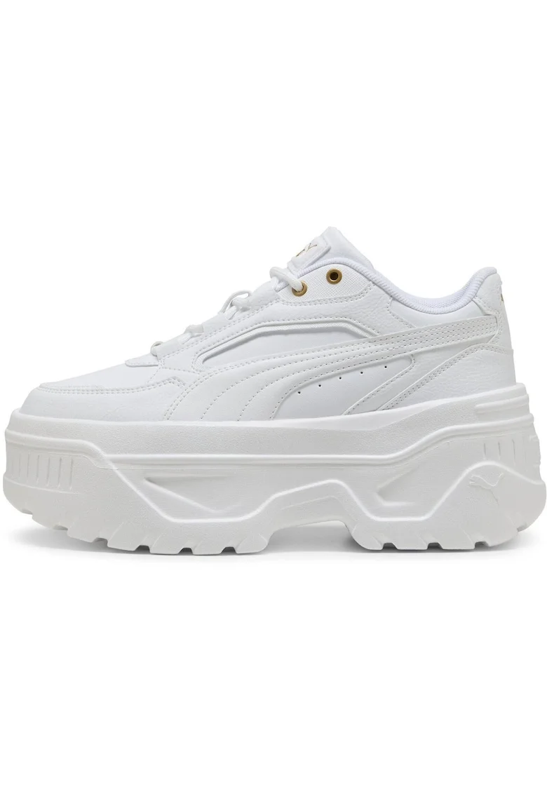 Pantofi sport Karmen X-tra flatform de piele ecologica, Alb