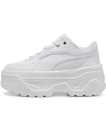 Pantofi sport Karmen X-tra flatform de piele ecologica, Alb