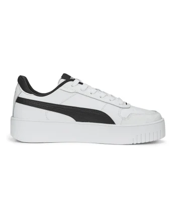 Pantofi sport de piele si piele ecologica Carina Street, Negru/Alb optic