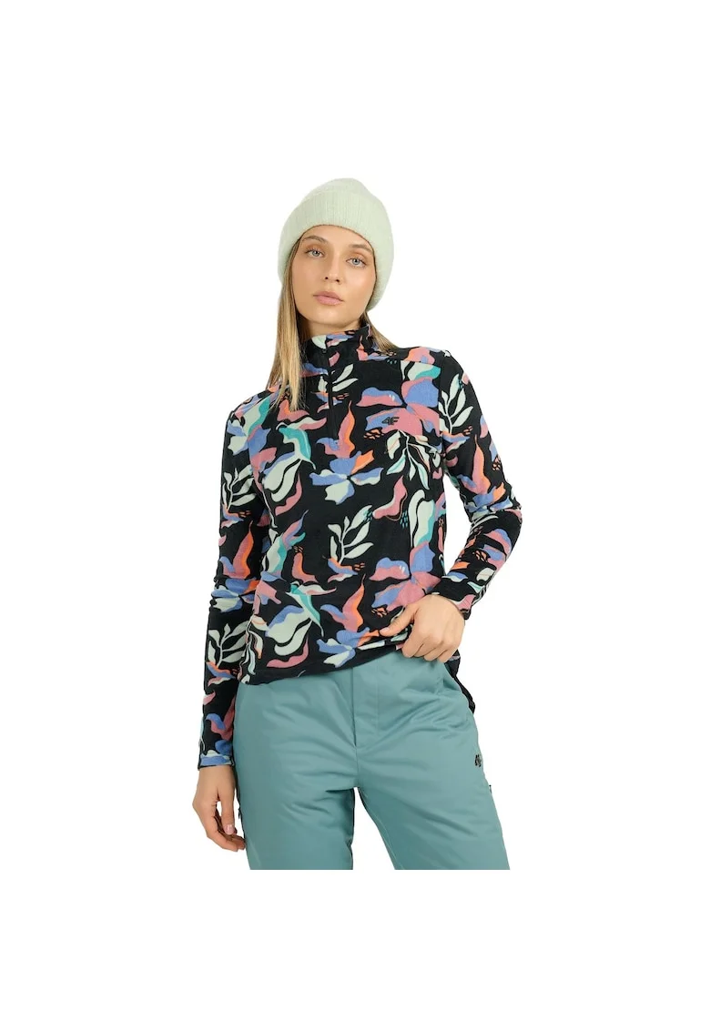 Bluza sport dama,  termica din fleece, multicolor, tehnologie 4FWarm, croiala slim,