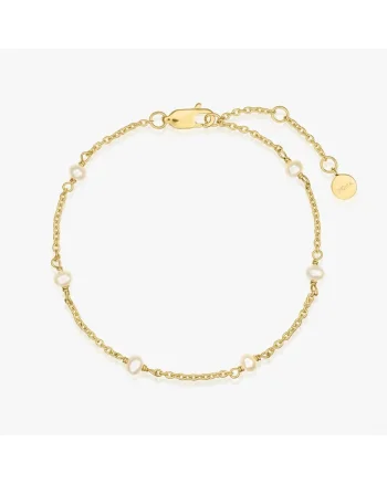 Bratara din argint Golden Pearl Beads - Perle Naturale