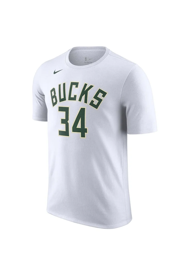 Tricou sport barbati  Milwaukee Bucks, alb, bumbac