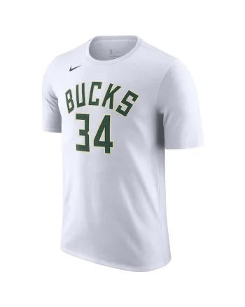 Tricou sport barbati  Milwaukee Bucks, alb, bumbac