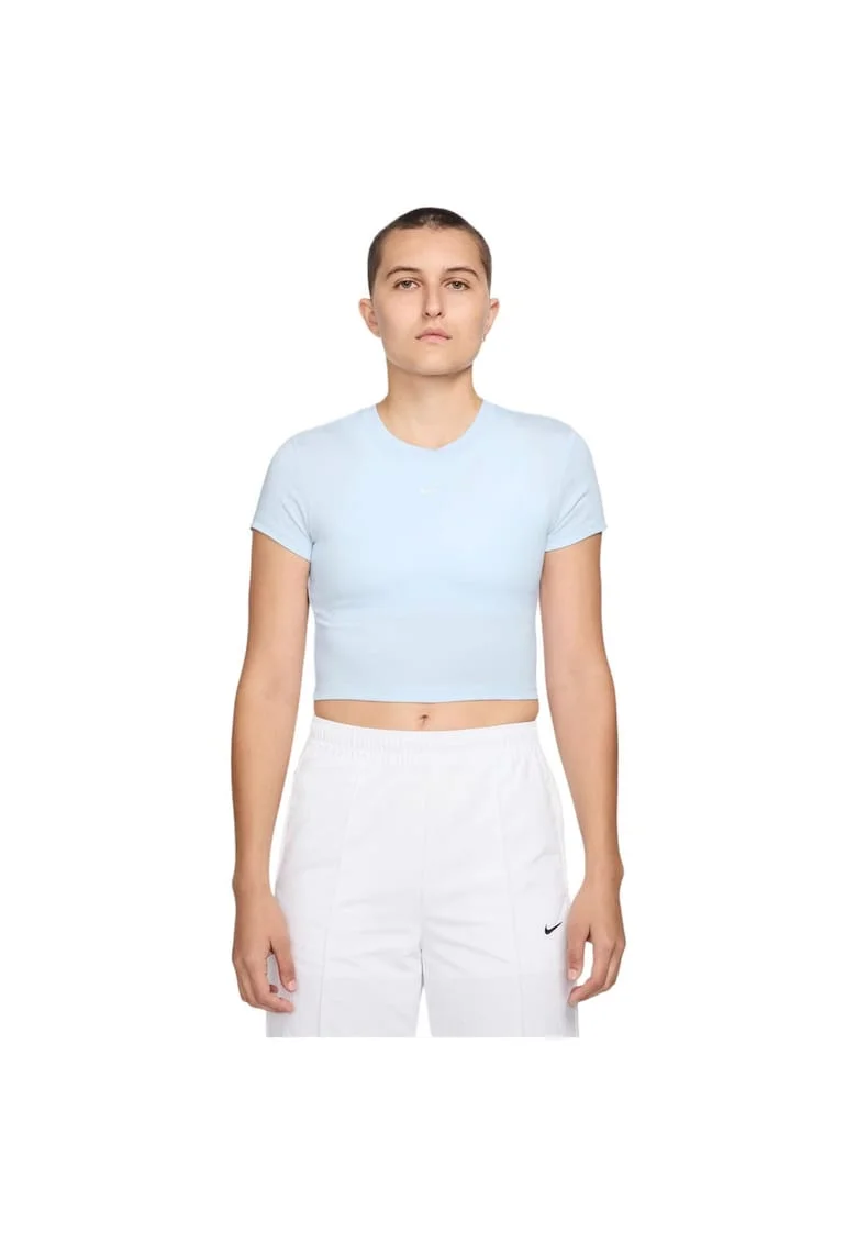 Tricou scurt  Sportswear Chill Knit, slim fit, albastru, material moale de jerseu
