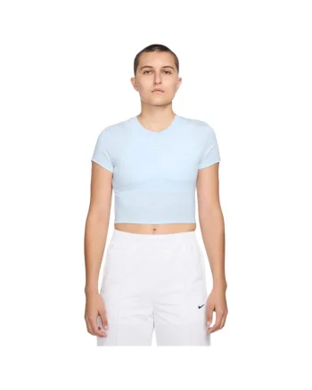 Tricou scurt  Sportswear Chill Knit, slim fit, albastru, material moale de jerseu