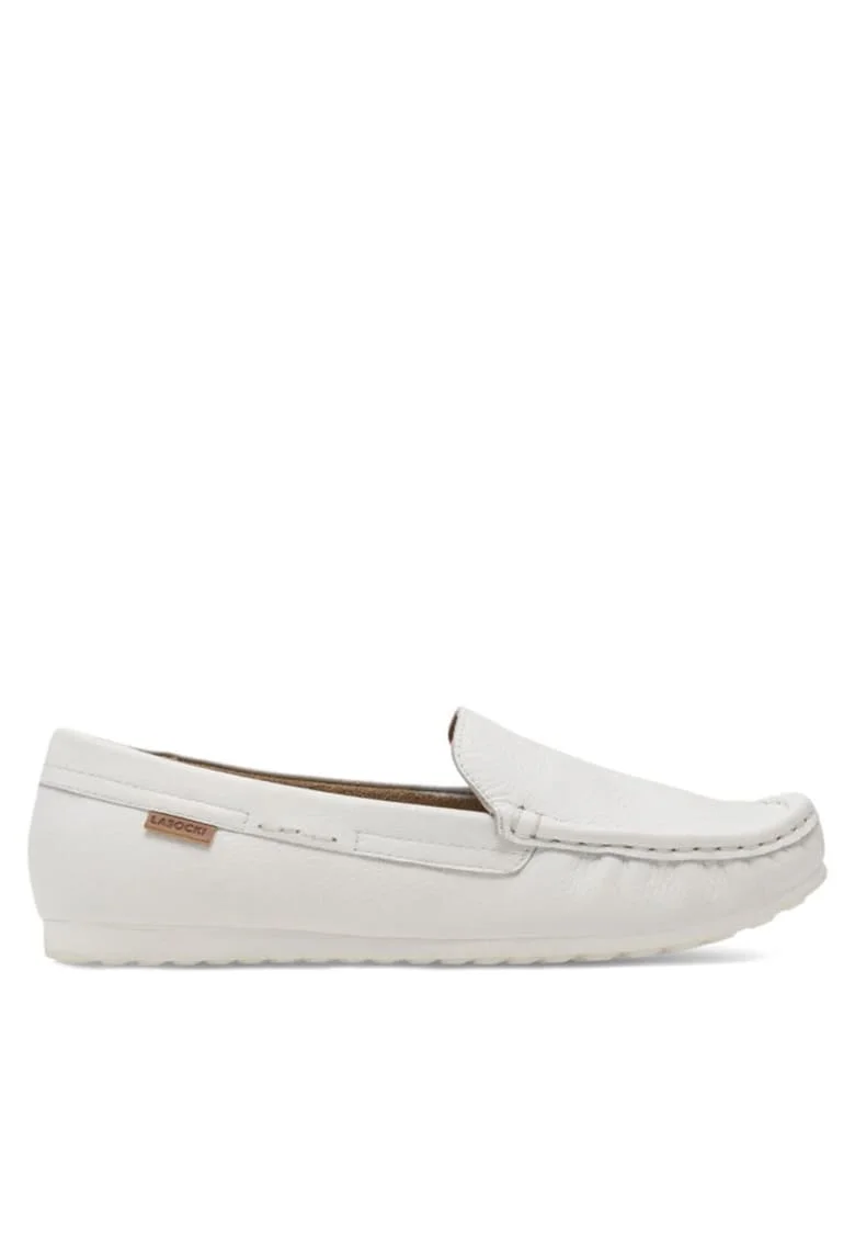 Mocasini dama, 37079,  Piele naturala, Alb