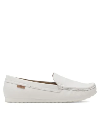 Mocasini dama, 37079,  Piele naturala, Alb