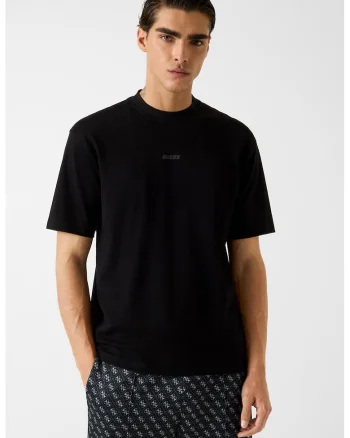 Tricou cu decolteu rotund pentru fitness, Negru