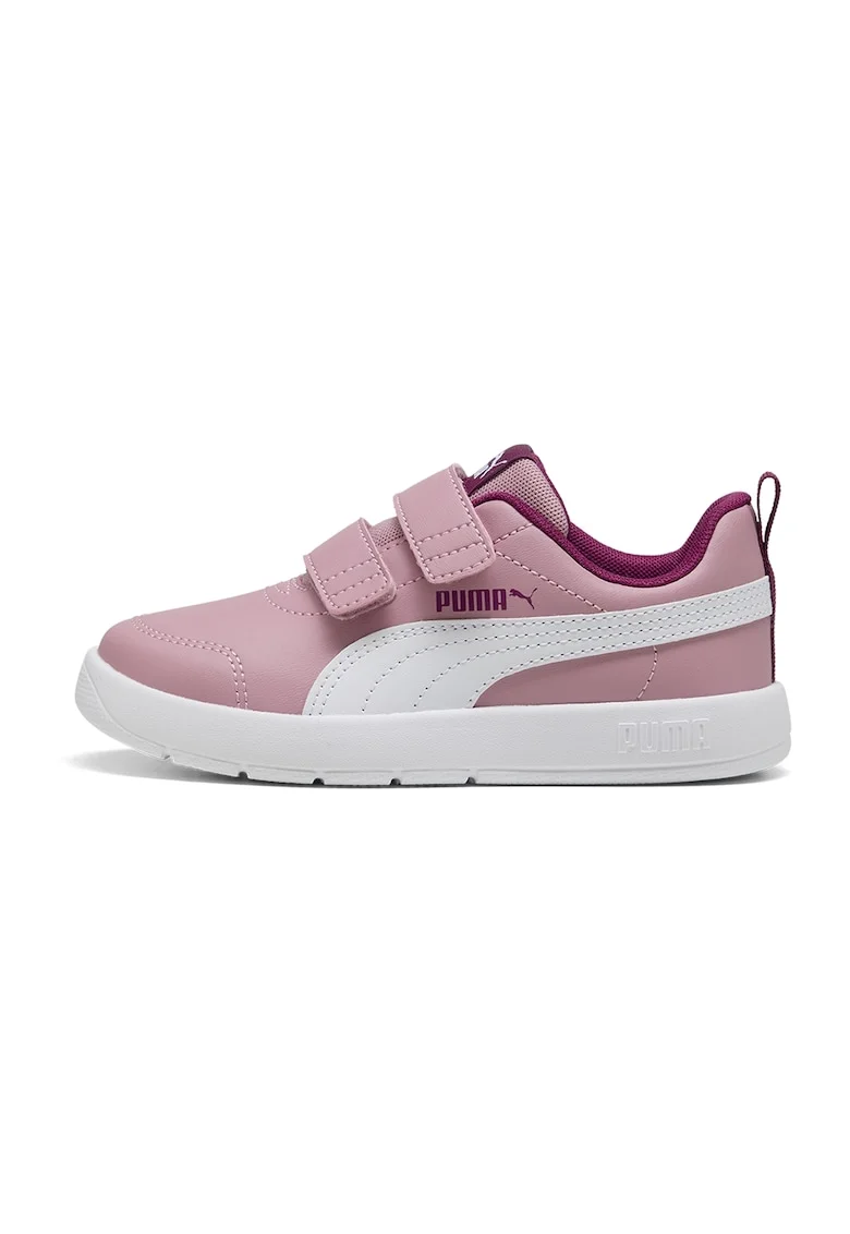 Pantofi sport Courtflex V3 cu velcro, Alb/Roz pal