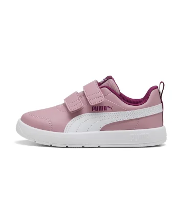 Pantofi sport Courtflex V3 cu velcro, Alb/Roz pal