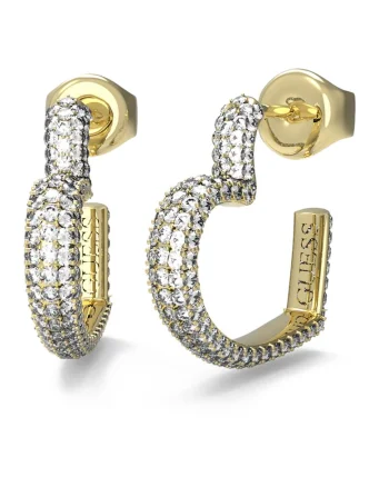 Cercei in forma de inima cu cristal pave, Auriu