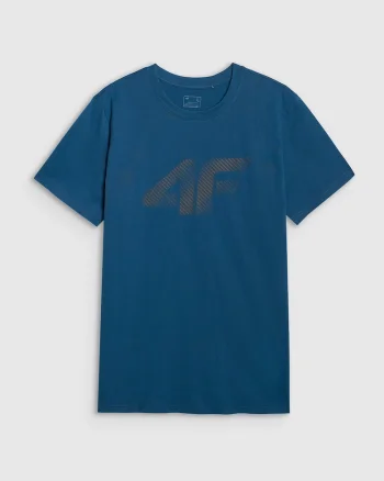 Tricou Barbati  Verde Azur, Bumbac Imprimeu, Sportstyle, Turcoaz
