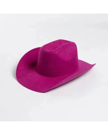 Palarie Fedora, mov, din lana, stil cowboy, reglabila, Roz