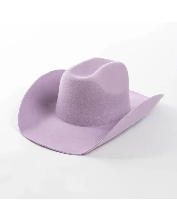 Palarie Fedora, mov, din lana, stil cowboy, reglabila, Mov