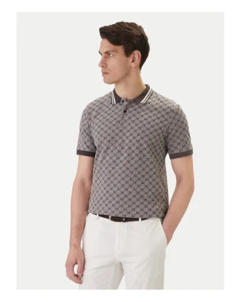 Tricou barbati,  bumbac, cu guler, maro,