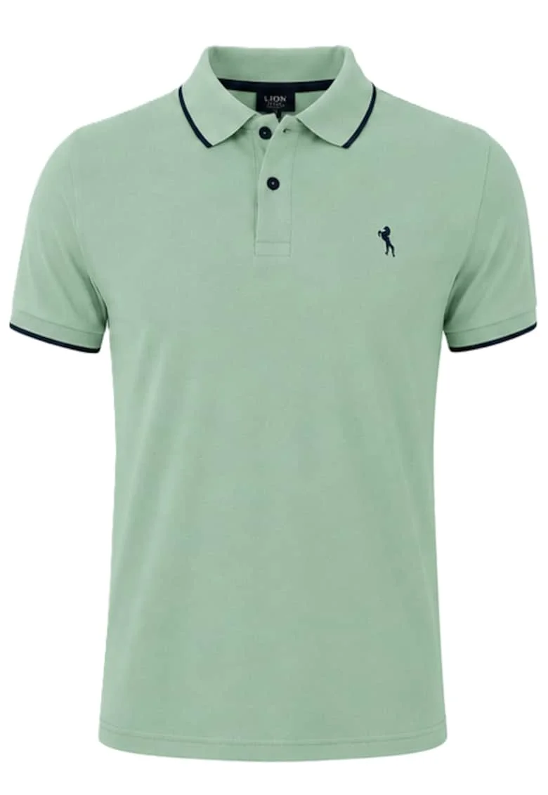 Tricou polo cu detaliu logo contrastant