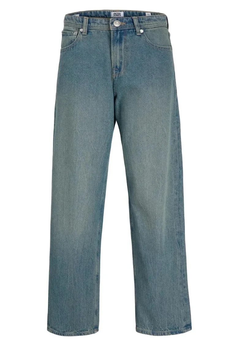 Blugi baieti, ALEX cu talie inalta si croiala Baggy Fit, Albastru, Albastru
