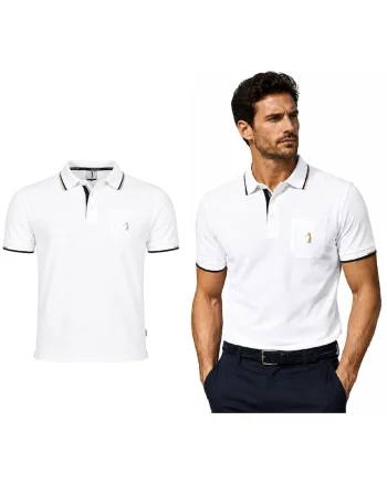 Tricou polo cu buzunar aplicat