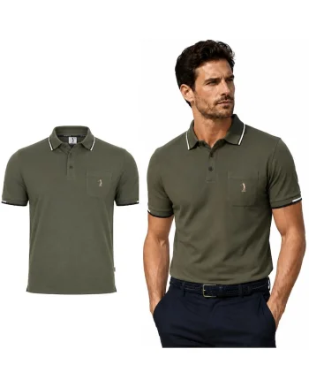 Tricou polo cu buzunar pe piept