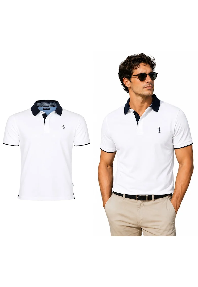 Tricou polo cu guler contrastant