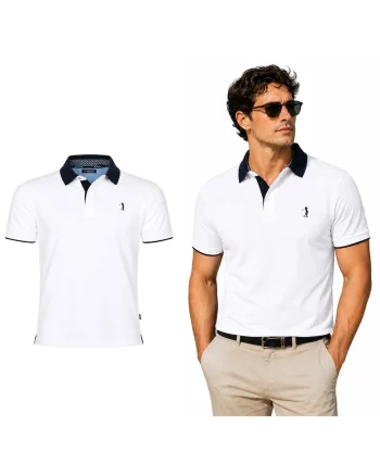 Tricou polo cu guler contrastant