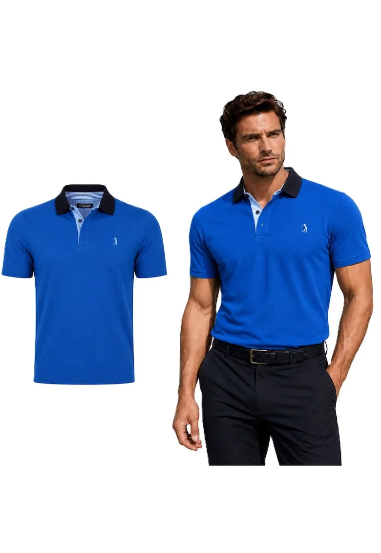 Tricou polo cu detaliu logo brodat