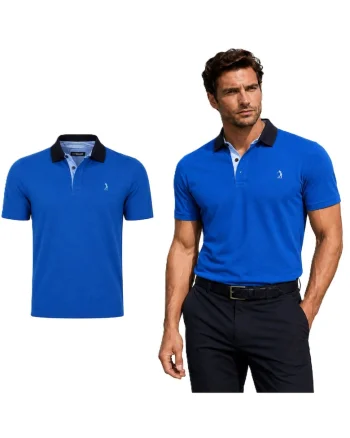 Tricou polo cu detaliu logo brodat