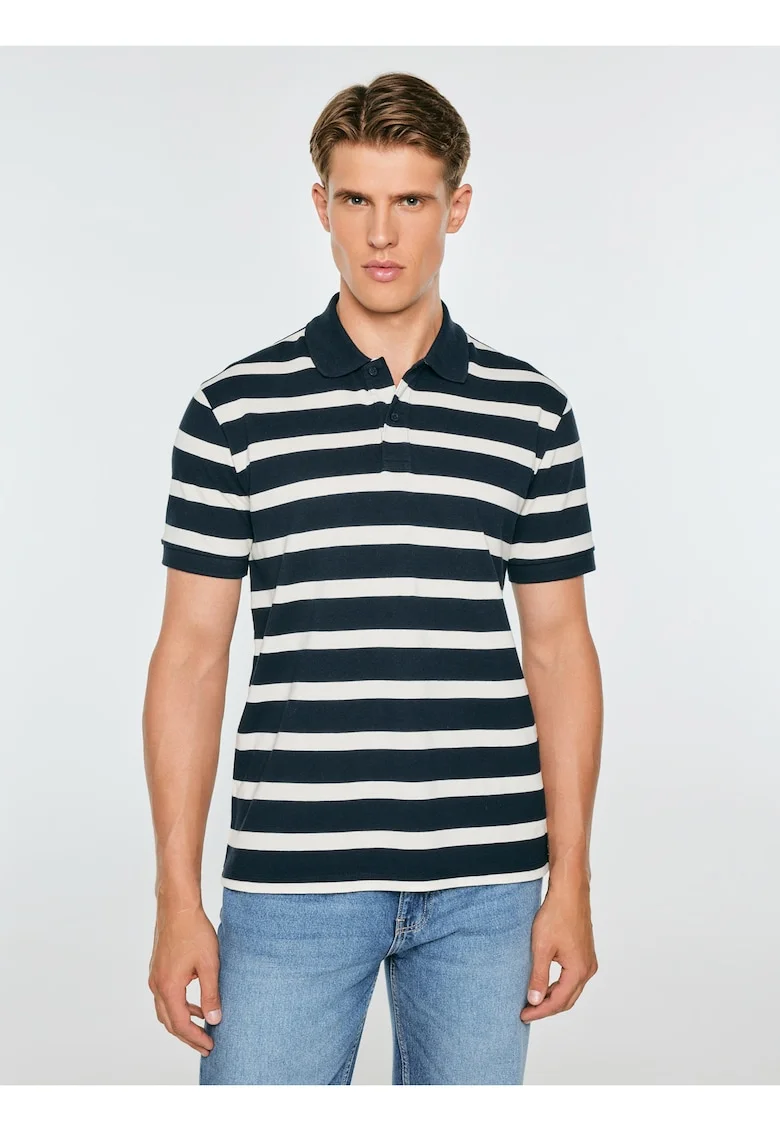 Tricou polo in dungi, din bumbac Talus 403