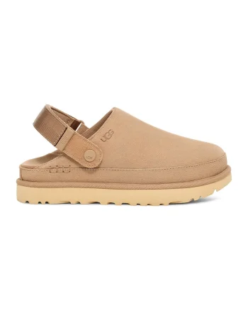 Saboti din piele intoarsa cu bareta slingback Goldenstar, Maro nisip