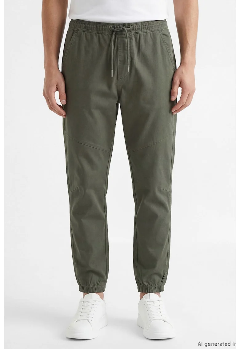 Pantaloni conici cu snur, Kaki inchis