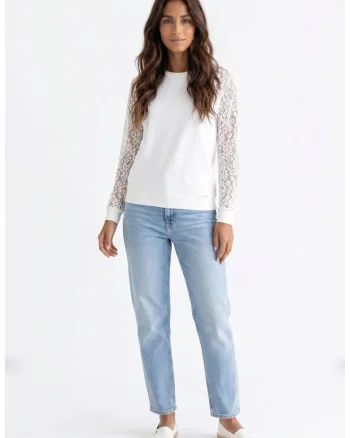 Bluza casual cu decolteu rotund, maneca lunga, croiala regular, lungime standard si material din bumbac - M1352