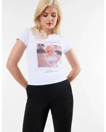 Tricou  Marilyn Monroe Collection W6BI51K6658, Alb